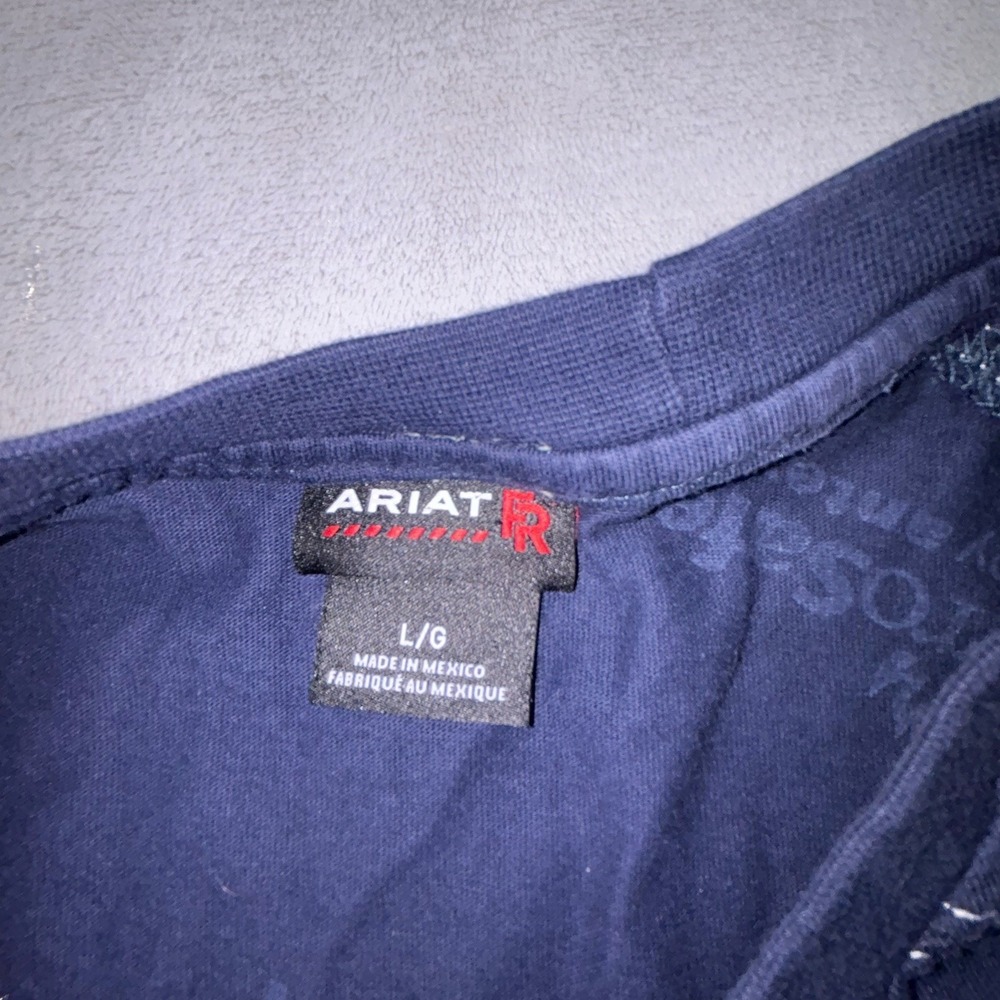 Ariat FR Shirt Mens Large Work Flame Resistant Workwear Utility Blue Long Sleeve - Picture 4 of 10